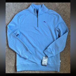 NWT Tommy Bahama Boy’s Light Blue 1/4 Zip Pullover.
